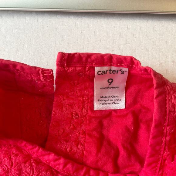 Carter’s Baby Girl Dress size 9M Red & Rompers Size 9M Gray Bunny Flower - Picture 3 of 7